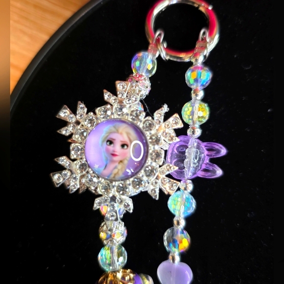 Frozen Elsa & Lububu Inspired Beaded Handbag Charm - Picture 3 of 5